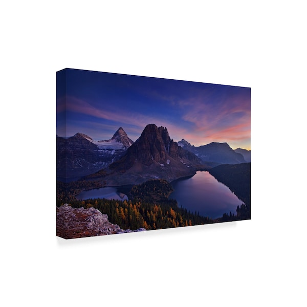 Yan Zhang 'Twilight At Mount Assiniboine' Canvas Art,12x19